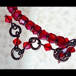 Erickson Beamon Swarovski ruby red crystal gem bow tie necklace